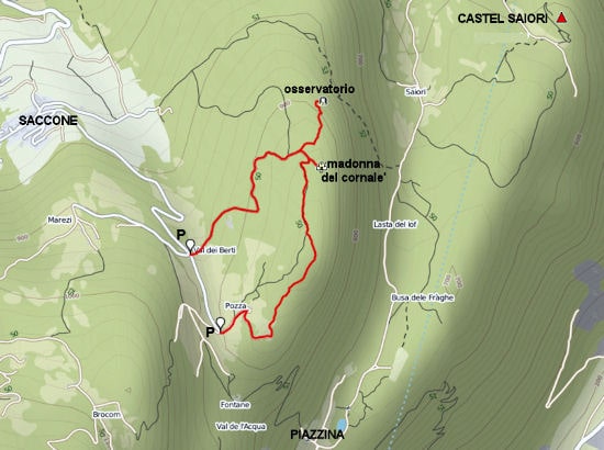 MAP OF TREKKING TO CORNALE' FORTRESS